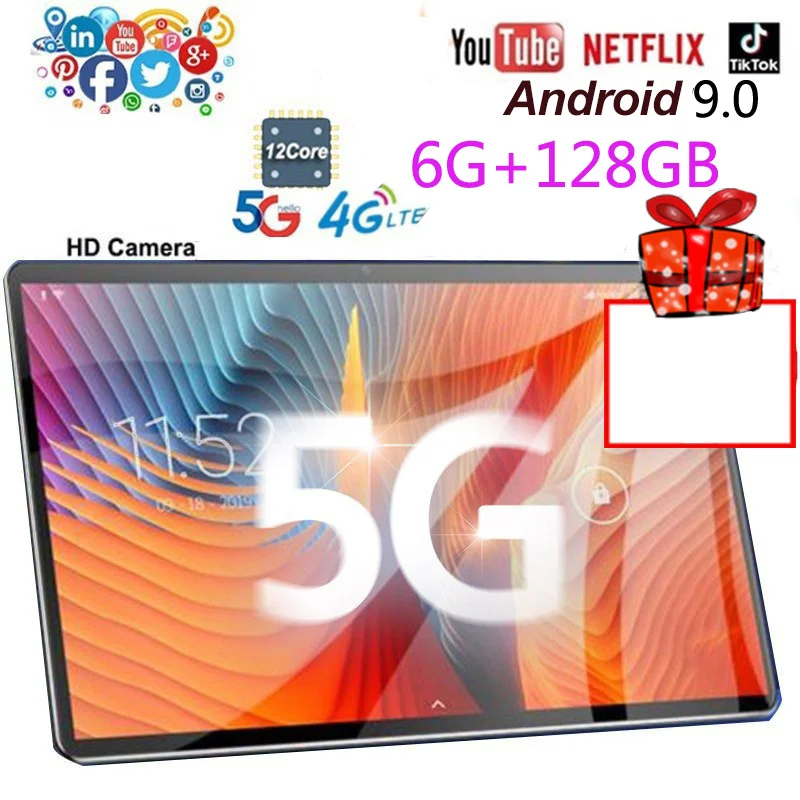 Новый 10 1-дюймовый десятиядерный планшет 6G + 1 GB WiFi Android 128 с двумя SIM-картами |