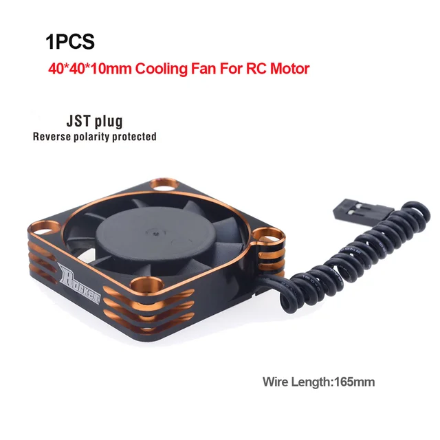 Surpass Hobby Rocket 25mm 30mm 36mm 40mm 50mm Aluminum Metal Cooling Fan For RC ESC Motor Heat Dissipation-Orange&Black 1PCS 40mm for Motor