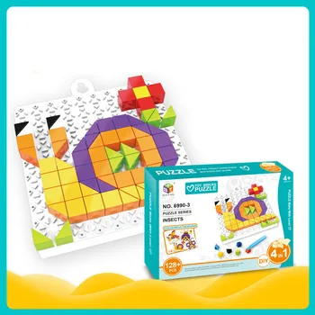 

Box-packed Grain Mushroom Nail Beads Intelligent 3D Puzzle Games Jigsaw Board for Children Baby Kids Educational Plastic Toys A9