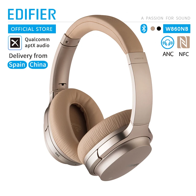 Billig EDIFIER W860NB ANC drahtlose kopfhörer Unterstützung NFC paarung und aptX audio decodierung Smart Touch Bluetooth Kopfhörer