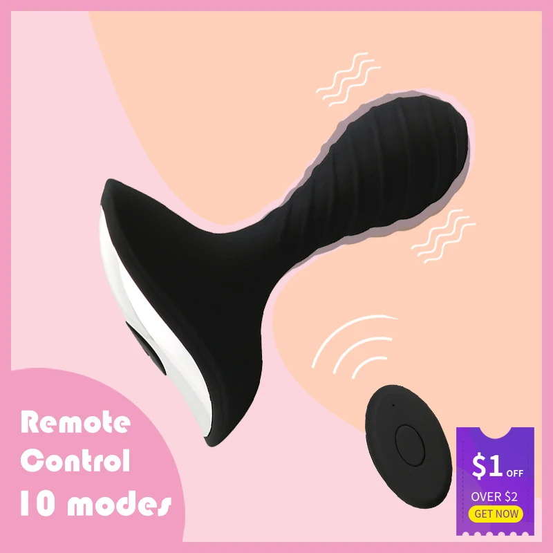 Анальный вибратор с пультом дистанционного управления Анальная пробка 10