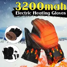 Мужчины/Женщины 3 часа Подогрев Электрический нагрев перчатки кожа перезаряжаемая батарея зима Подогрев перчатка для рук водонепроницаемый нагреватель перчатки
