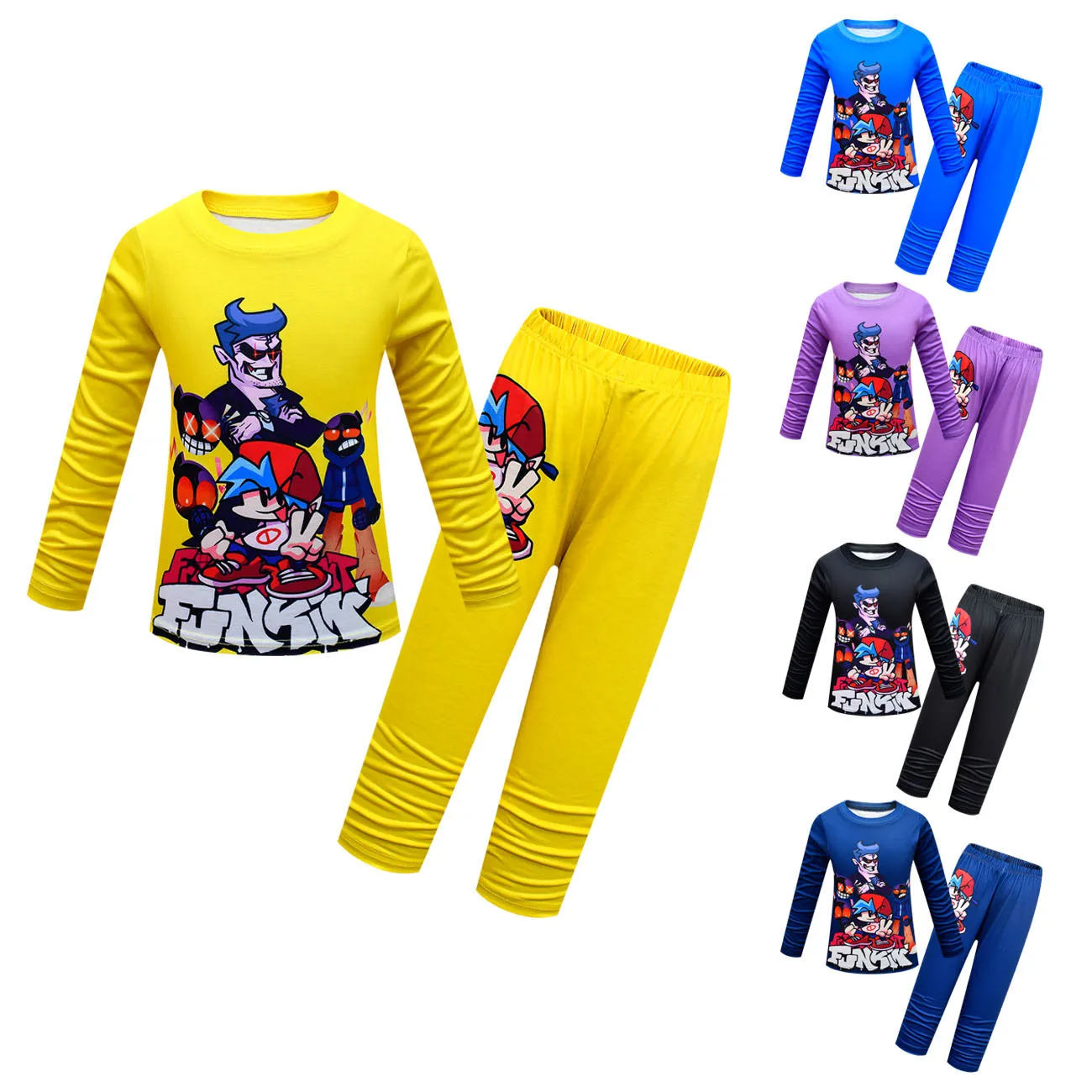 

Autumn Children Pajamas Sets Long Sleeve Friday Night Funkin Cartoon Kids Homewear Suit clothing Pyjama Boy Home Clothes Wear