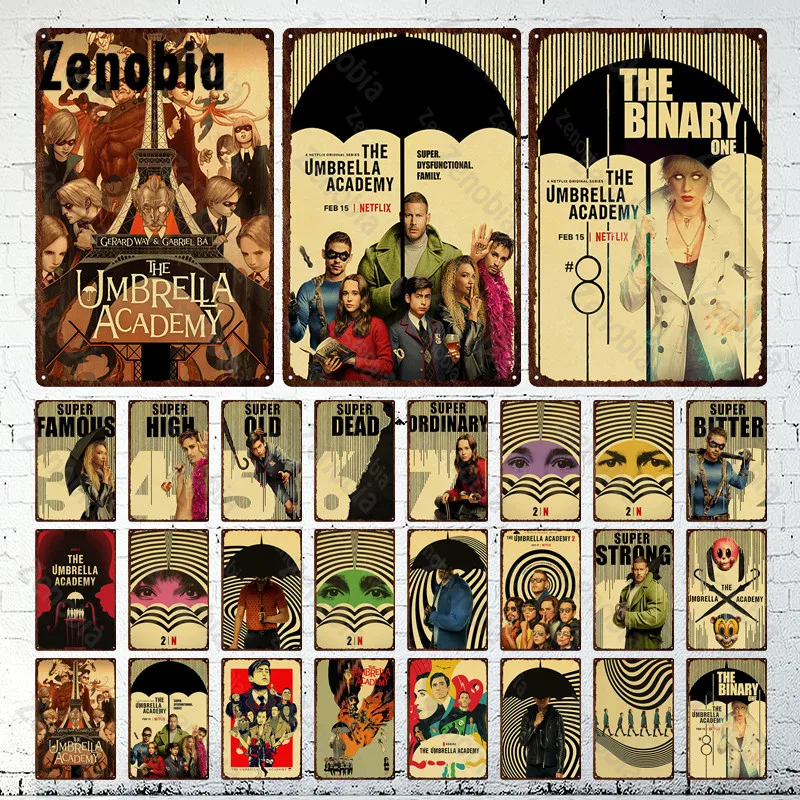

Metal Sign Wall Decor The Umbrella Academy Metal Poster Decorative Tin Sign Plate Wall Stickers Man Cave Home Decoration Artwork