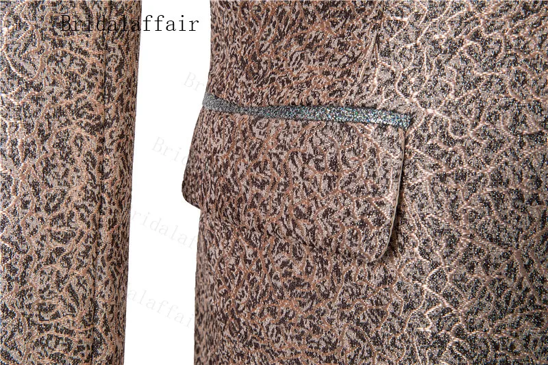 Bridalaffair мужской костюм из 3 предметов модный пятнистый Костюм приталенный бархатный жилет Блестящий лацкан Свадебный вечерний костюм Блейзер брюки