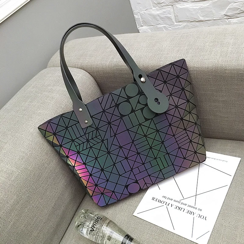 

2019 New Style Japan WOMEN'S Bag gong xuan Night Light Geometry Quilted Korean-style Fashion Shoulder Bag/ Hand Bag WOMEN'S Bag