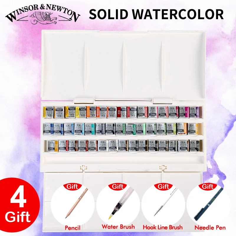 

Professional Solid Watercolor Paint Set 12/16/24/45 Colors Half Pans Water Color Pigment Set For Drawing Artist Art Supplies