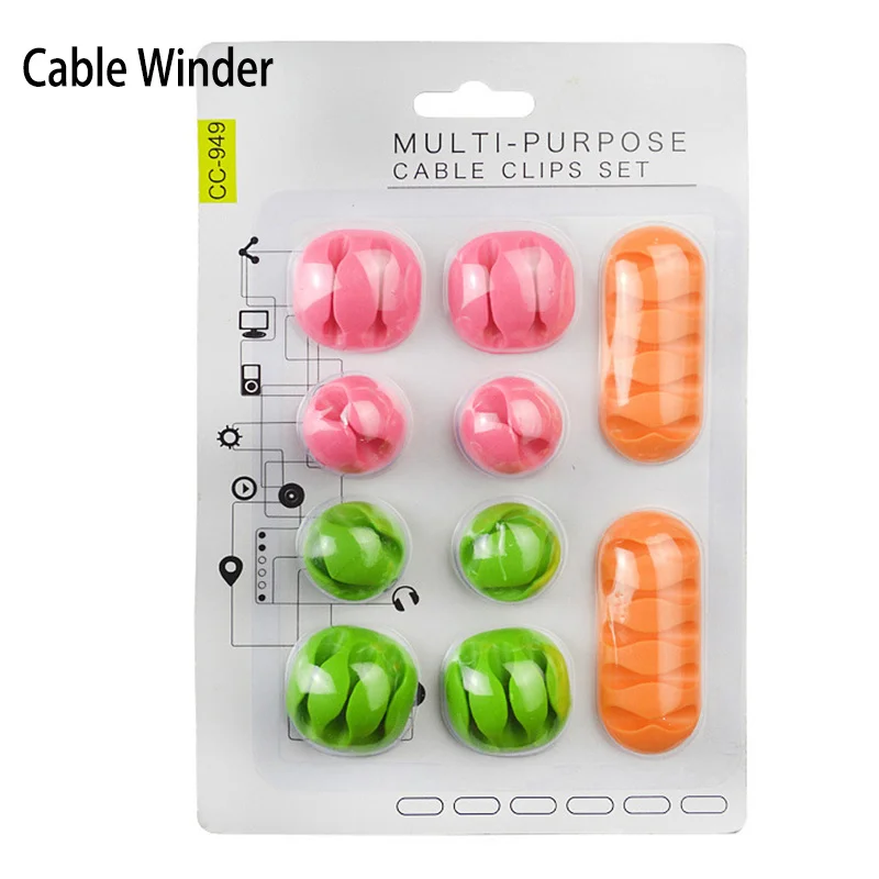 

10Pcs Cable Organizer TPR Rubber USB Cable Winder Flexible Cable Management Clips Cable Holder for Mouse Headphone Earphone