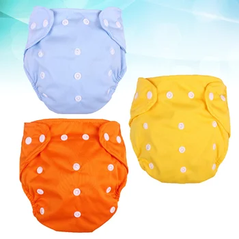 

3 Pcs Baby Diapers Washable Baby Diapers Reusable Nappies Adjustable Baby Nappies Cloth Diapers for Baby (1pc Yellow Baby Diape