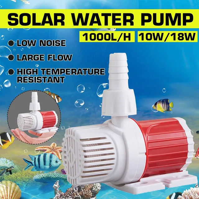 1000L/H Multifunctional Aquarium DC 12V 24V Solar Brushless Motor Circulation Water Submersibles Pump  8