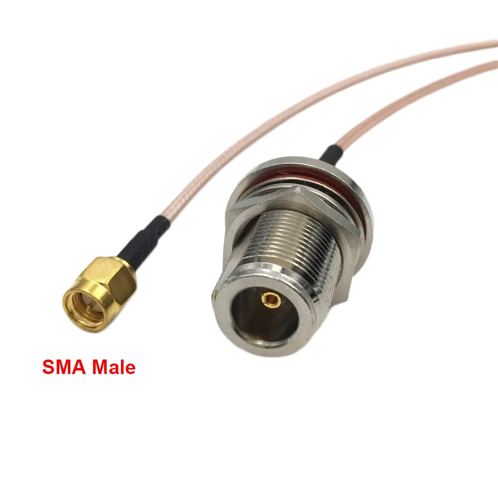 12 Inch RF Coaxial Cable RP-SMA Male Right Angle to RP-SMA Female Bulkhead O-Ring Straight Connector for RG316 Ships from USA 