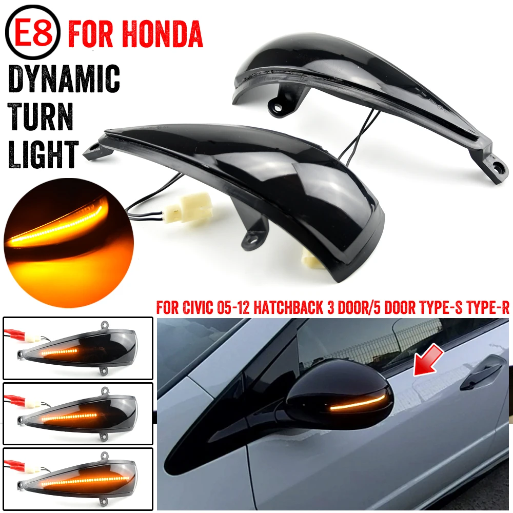 Новый 2x светодиодный динамический поворотный сигнал для Honda For Civic 2006-2011 LHD боковое