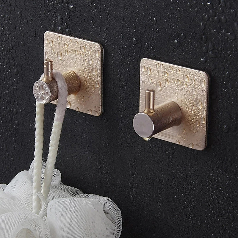 Gancho autoadhesivo para colgadores de puerta y pared de cocina, colgadores para llaves, toallas de acero inoxidable para colgador de baño, cocina, 1 unidad