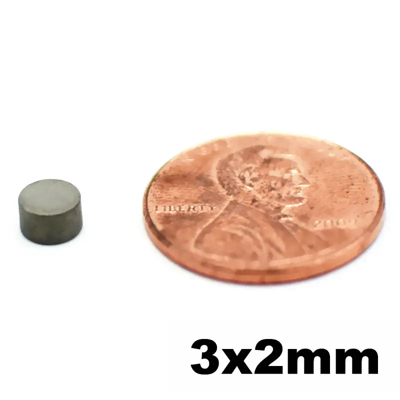 

SmCo Magnet Thin Disc Diameter Dia. 3x2 mm Plate Grade YXG28H 350 Degree C High Temperature Permanent Rare Earth Magnets 100pcs