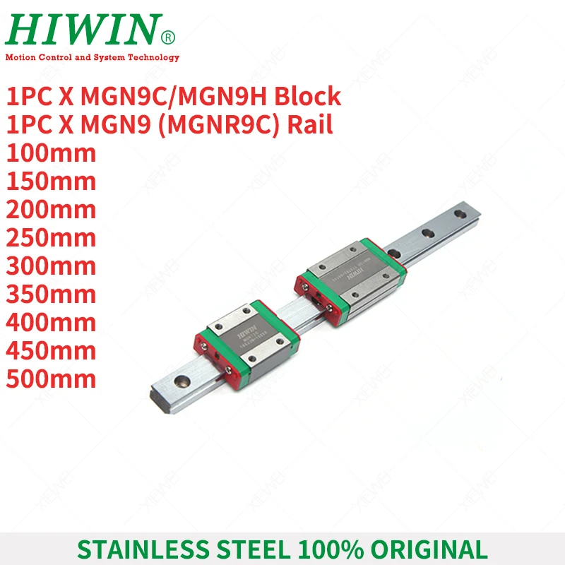 HIWIN нержавеющая сталь MGN9 250 мм 350 мм 400 мм 450 мм 500 мм линейный направляющий рельс с MGN9C MGN9H слайд-блоки коляски