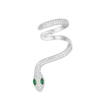 

Punk Rock Snake AAA Cubic Zirconia Ear Cuff Clip on Earrings Trendy Bohemian 1pc Silver Color Earcuff Statement Earrings Jewelry