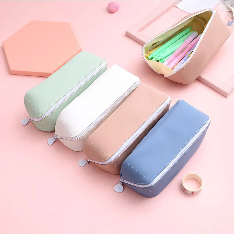 

Solid Makeup Bag Waterproof Polygon Creative Cosmetic Bag Stationery Bag Simple Pencil Case Cosmetic Brush Bag School Supplies