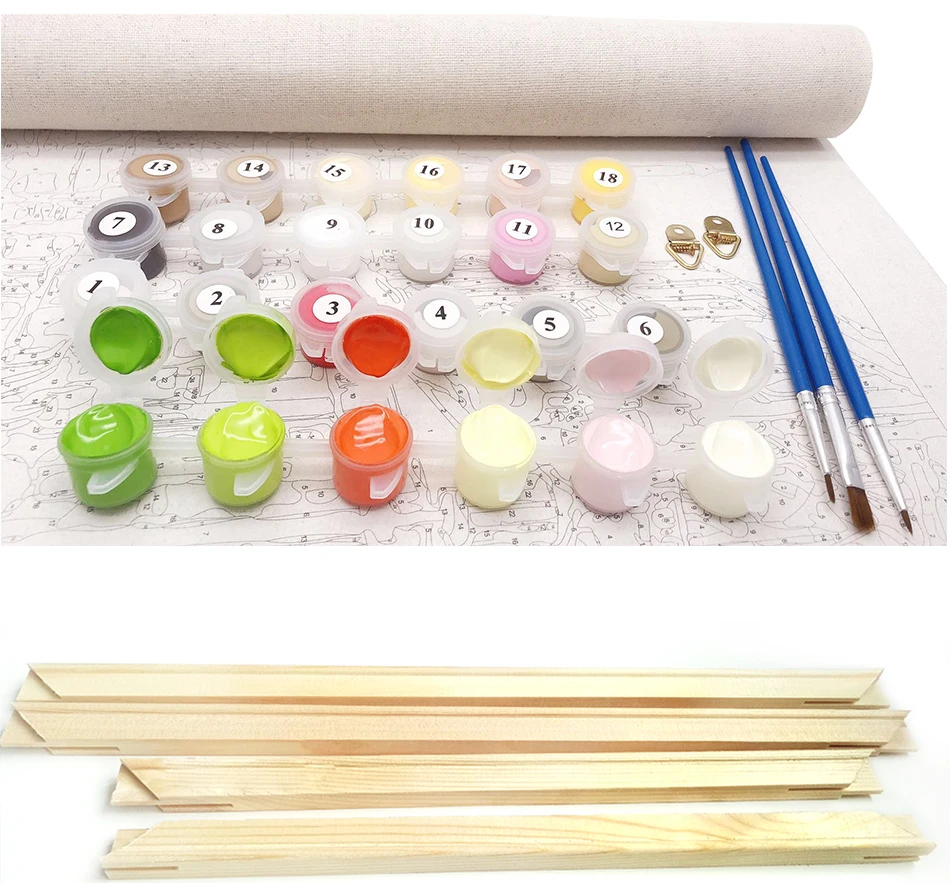 Adult Coloring By Numbers Flowers DIY Unframe Decor For Home Oil Painting By Numbers Fruit Acrylic Paint Handpainted Adult Gift