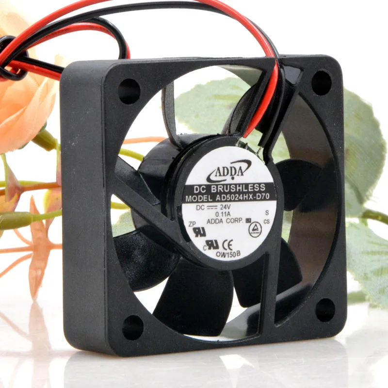 2шт AD5024HX D70 для Adda 5015 DC 24V 0.11A 5 см 2 проводной преобразователь бесшумный вентилятор