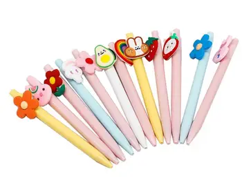 

novely flower animal food star gel pen cartoon school kids gel ink pen office stationery black write pen promotion gift 50pc/lot