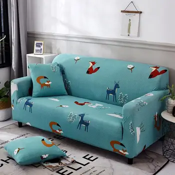 

cartoon fox deer sofa cover forest animals Stretch Couch Slipcover50