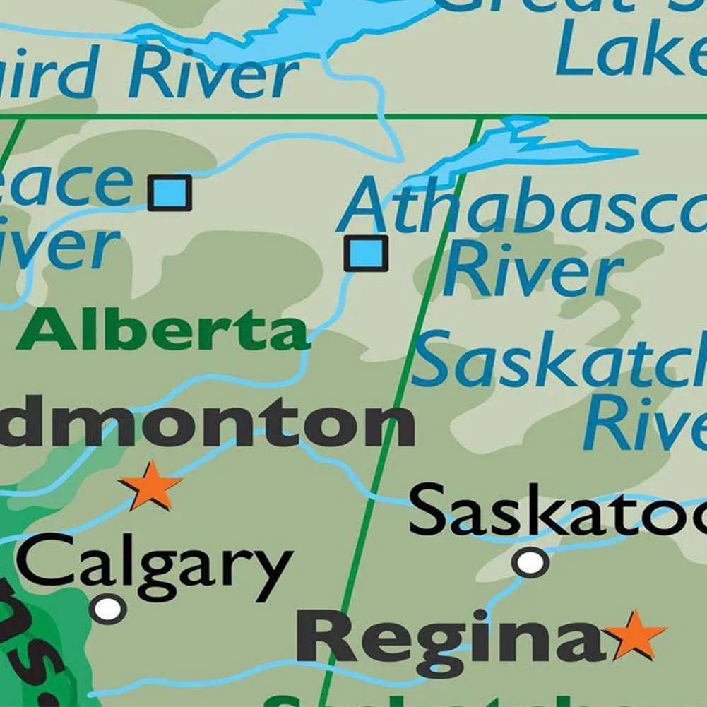 150*100cm The Canada Terrain Map Wall Art Poster Non-woven Canvas Painting Classroom Home Decoration School Supplies
