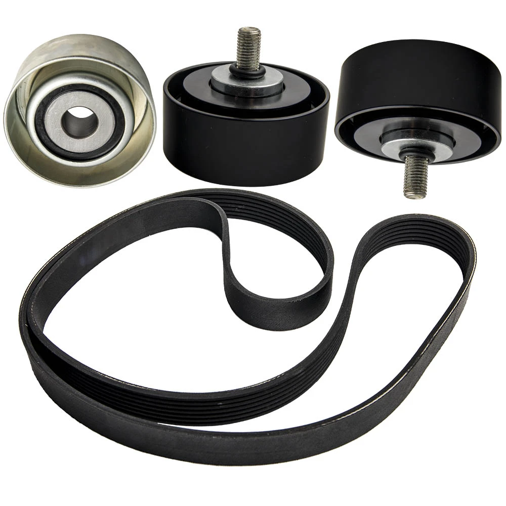 Full Set Idler Pulleys + Drive Fan Belt For Hilux 1KDFTV KUN16 KUN26 3