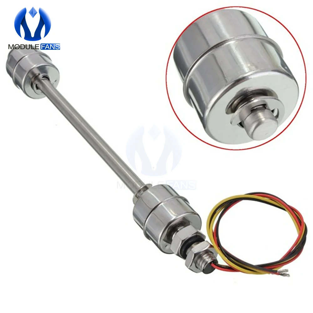 220V 200mm Liquid Float Switch Water Level Sensor Stainless Steel ...