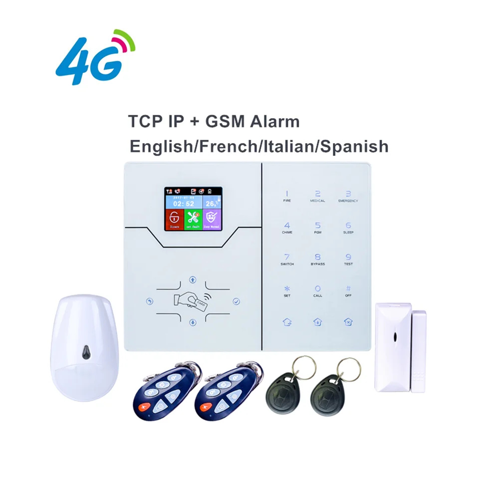 Голосовая сигнализация с английским французским текстовым меню 4G RJ45 TCP IP GSM умное