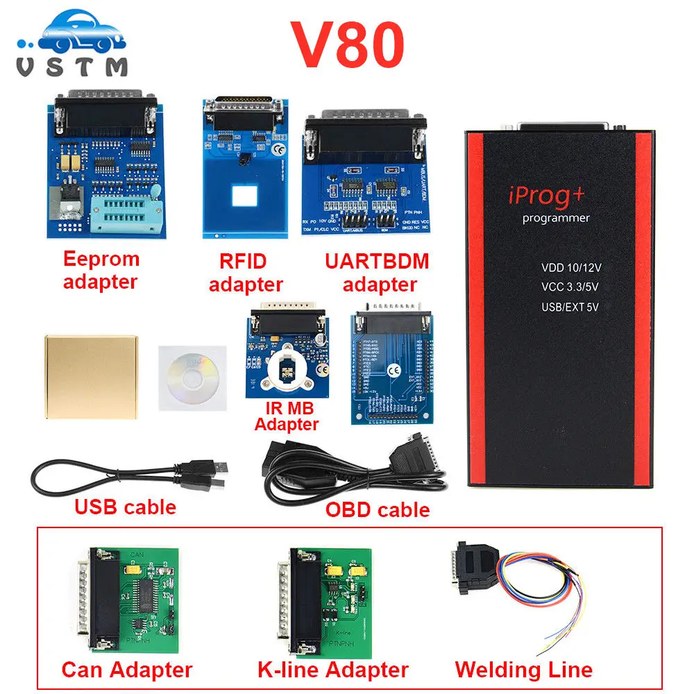 Лучшее качество V80 IPROG Porgrammer IR MB адаптеры IPROG CAN-BUS адаптер IPROG Kline адаптер с бесплатной доставкой