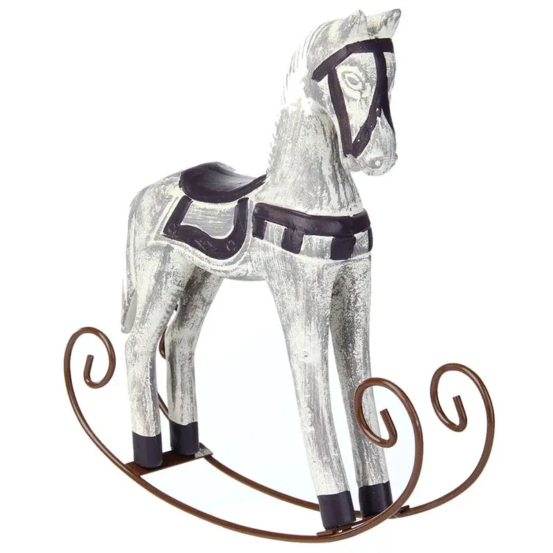 Modern Europe Style Trojan Horse Statue Wedding Decor Wood Retro Home Decoration Accessories Rocking Ornament Gifts | Дом и сад