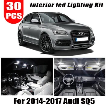 

30pcs LED License plate lamp + LED Reading Bulb Interior dome map Light full Kit for 2014-2017 Audi SQ5 Sport Quattro