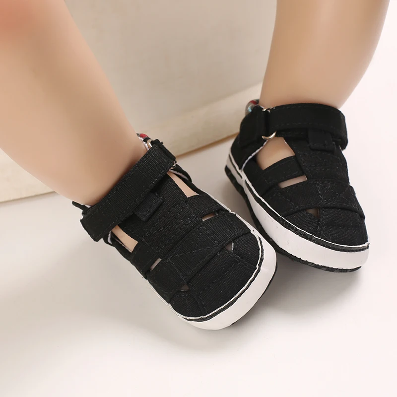 2021 NEW 0-18Months Kids Newborn Baby Boys Fashion Summer Soft Crib Shoes First Walker Anti Slip Sandals Shoes Soft Sole