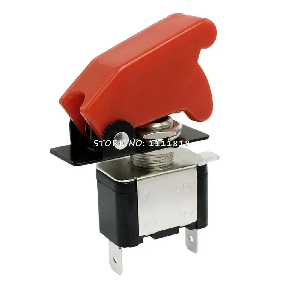 

20A 12V SPST On/Off Position 3 Pin Toggle Switch w Red Cap