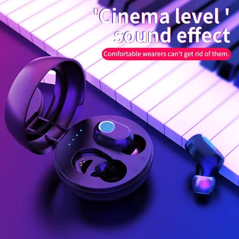 

LB-10 TWS Wireless Earphones Bluetooth 5.0 Fingerprint Press Noise Cancelling Waterproof 6D Stereo Music Headsets with Mirror Bl
