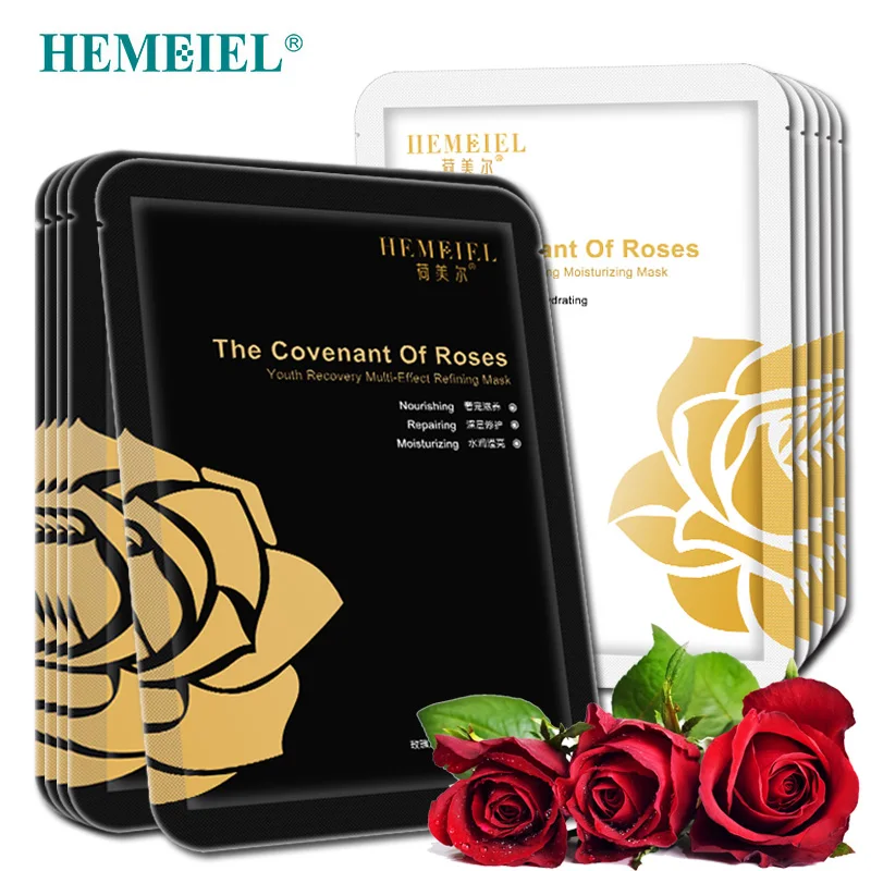 HEMEIEL Rose Essence Whitening Mask for Face Silky Moisturizing Hyaluronic Facial Skin Care Korean Treatment Cosmetics | Красота и