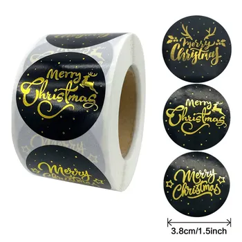 

500Pcs Merry Christmas Decor Candy Bag Sealing Sticker Gifts Box Labels Christmas 2020 New Year 2021 Wedding Decoration Navidad