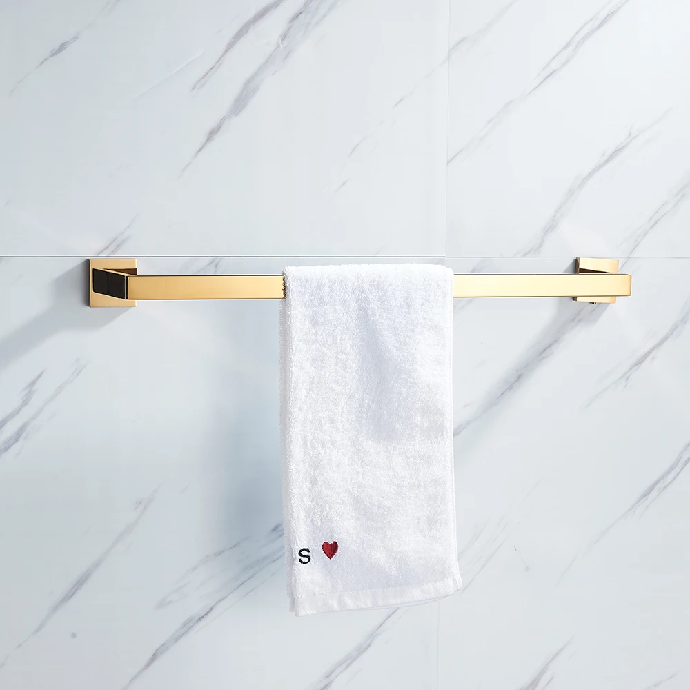 POIQIHY Gold Bathroom Accessory Set Robe Hook Towel Bar Toilet Roll Paper Holder Towel Ring Wall Mounted SUS304 Stainless Steel bathroom accessories