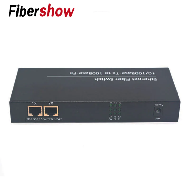 Быстрый Ethernet волоконно-оптический медиаконвертер одномодовый переключатель конвертер 20 км 2 RJ45 и 6 волоконный порт 10/100 м