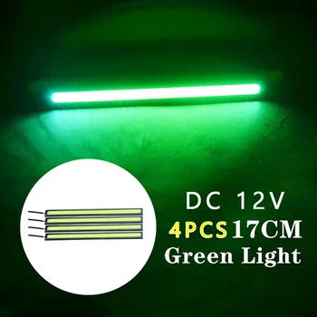 

4pcs Green 12V LED DRL Superbright COB Daytime Running Light Strip Fog Cob Car Driving Lamp Waterproof Antiknock Antishock