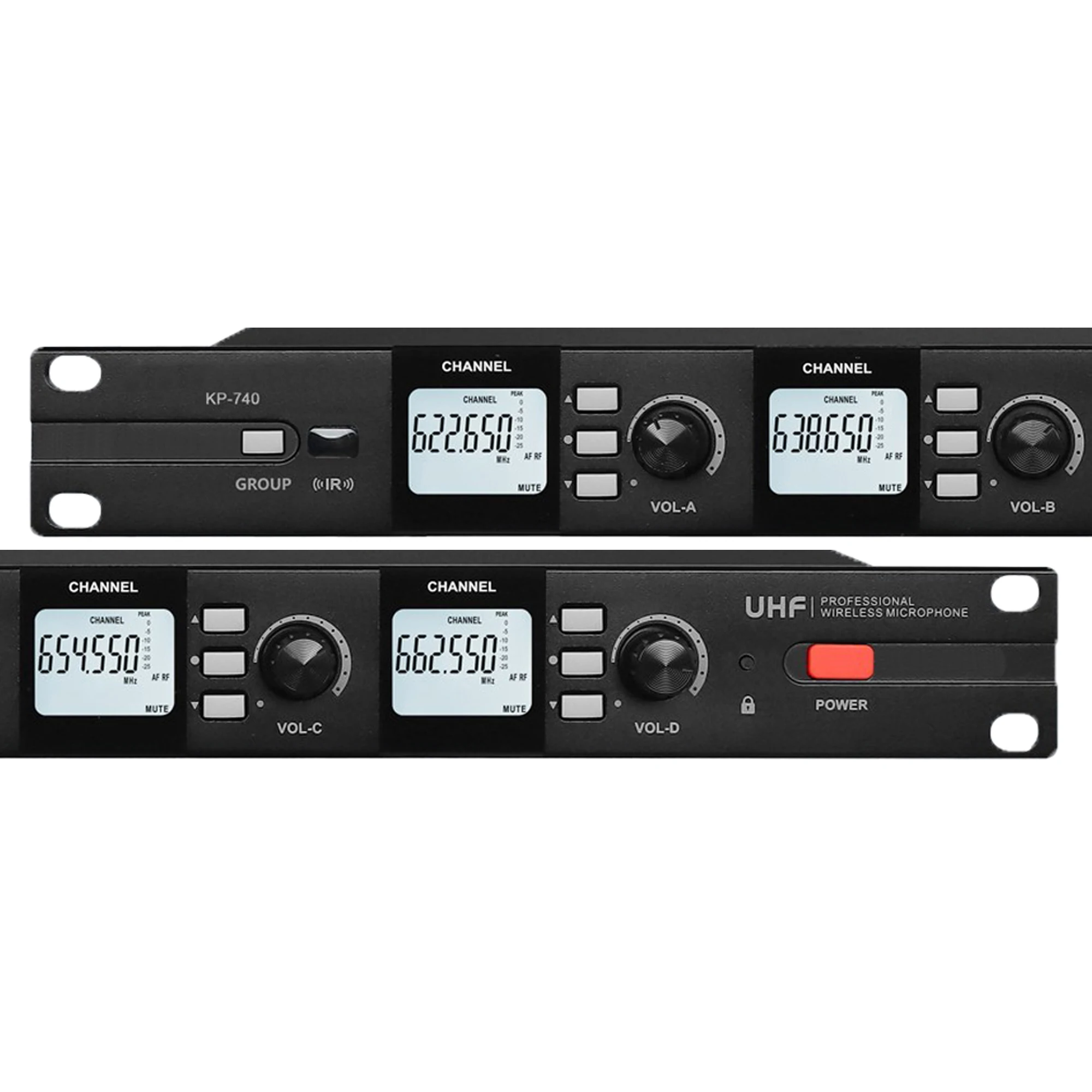 Paulkitson KP740 UHF Professional Digital Microphone 4 Channel Wireless Conference Mic Gooseneck Microphone for Meeting