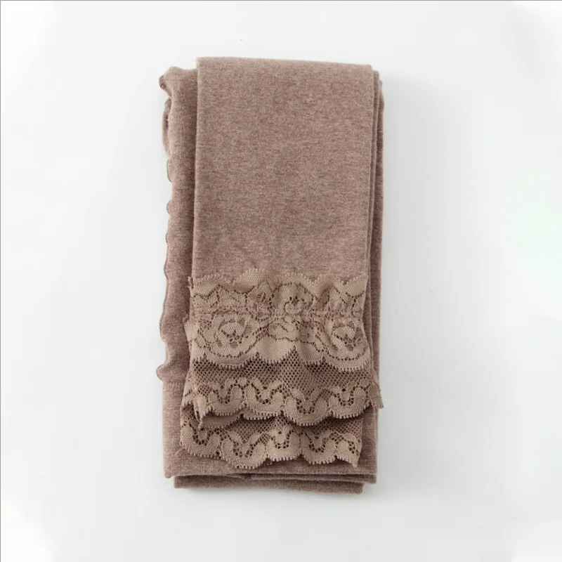 Coffee-Lace Небольшой Размеры; ; сезон осень-зима; колготки в клетчатое платье из кашемира и хлопка теплые колготки FullFoot Толстый Тонкий колготки, носки штаны до щиколотки - Цвет: Coffee-Lace