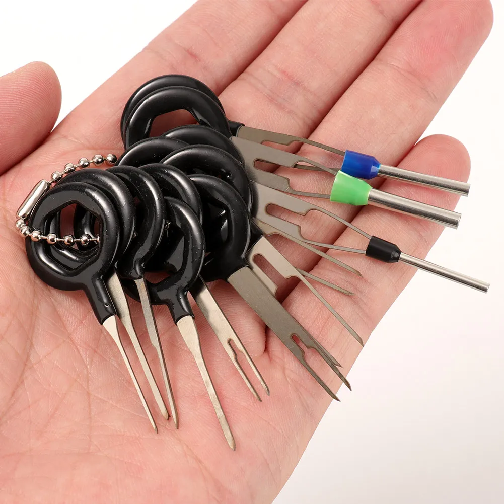 

11pcs Car Terminal Removal Kit Wiring Crimp Connector Pin Extractor Puller Terminal Repair Professional Tools
