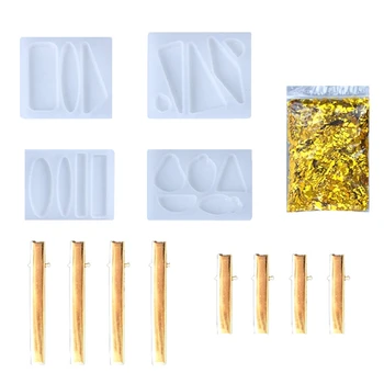 

Crystal Epoxy Resin Mold Hair Clip Geometric Barrette Hairpin Casting Silicone Mould DIY Crafts Jewelry Headwear Making Tools