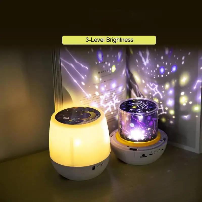  Colorful Starry Sky Projector Night Light Rotation Starry Moon Night Lamp USB Charging Children Roo - 4000229930251