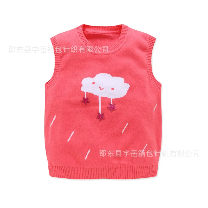 

2019 Spring Thin Cotton Knitted Small CHILDREN'S Vest Cartoon Jacquard New Style CHILDREN'S Sweater Waistcoat Customizable