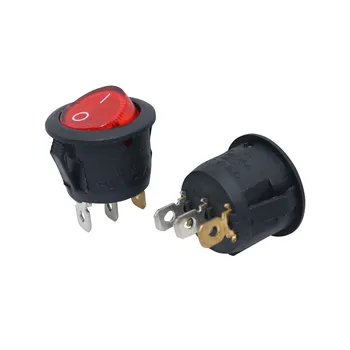 

25 pcs 23 * 23 * 25mm 10A 250V 10A 125V AC Rocker Switch Black Round Industrial Switch