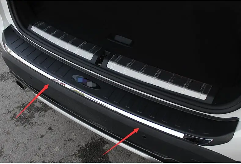 Для BMW X1 F48 черный пластик и задняя крышка из нержавеющей стали внешняя защитная накладка для бампера протектор 1 шт. модификация автомобиля