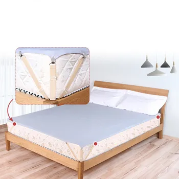 

4Pcs Elastic Mattress Cover Corner Holder Clip Bed Sheet Fasteners Straps Grippers Suspender Cord Hook Loop Clasps
