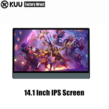 

KUU 14.1inch Portable Monitor ultra slim IPS LCD display with HDMI Type C for Laptop PS4 Switch XBOX Samsung Note 10